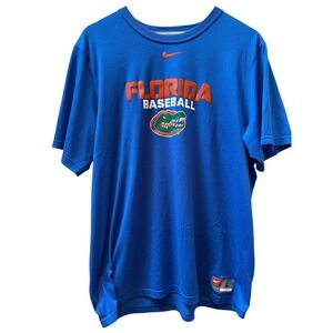 Nike Florida Gators Baseball Dri-Fit T Shirt Men's Large Blue Orange NCAA